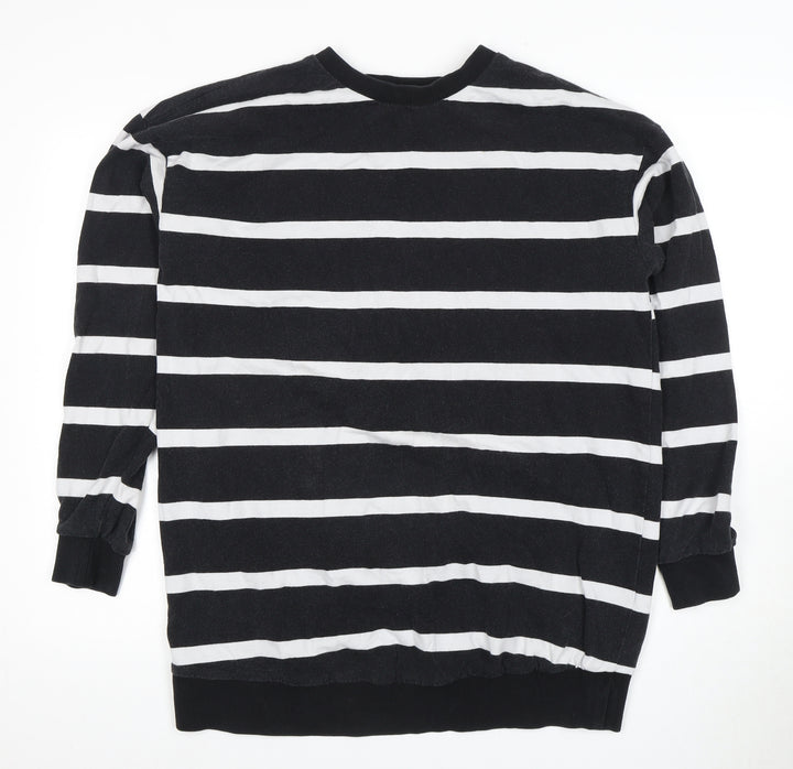 ASOS Unisex Black Striped Pullover Sweatshirt Size 12