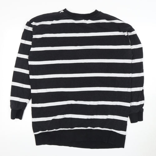 ASOS Unisex Black Striped Pullover Sweatshirt Size 12