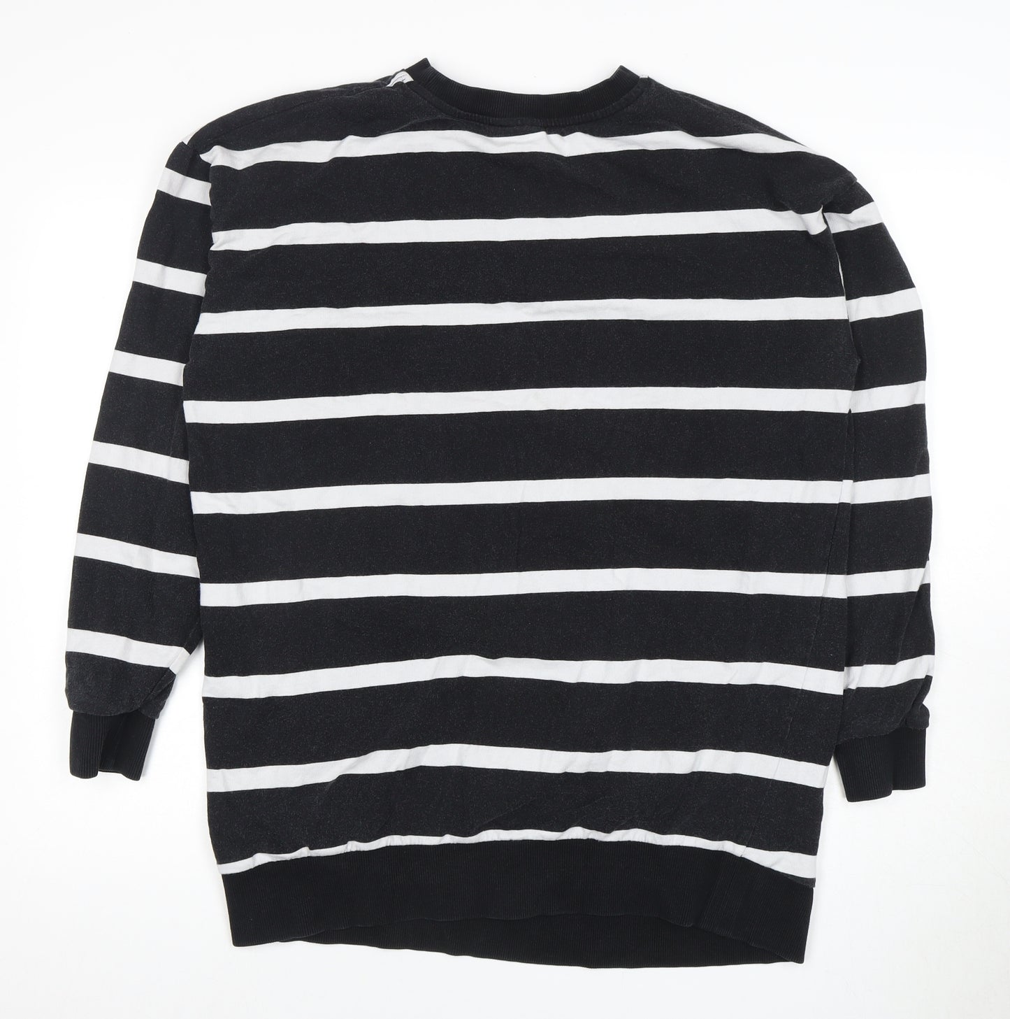 ASOS Unisex Black Striped Pullover Sweatshirt Size 12
