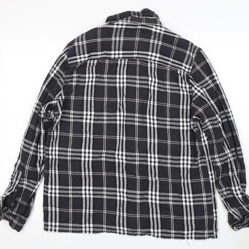 Cloak Men's Black Check Jacket - M, Casual, Zip