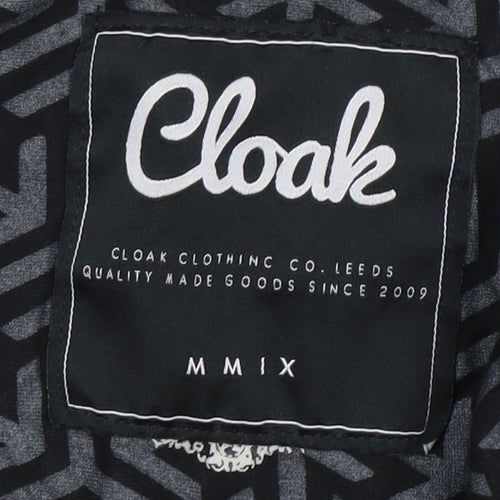Cloak Men's Black Check Jacket - M, Casual, Zip