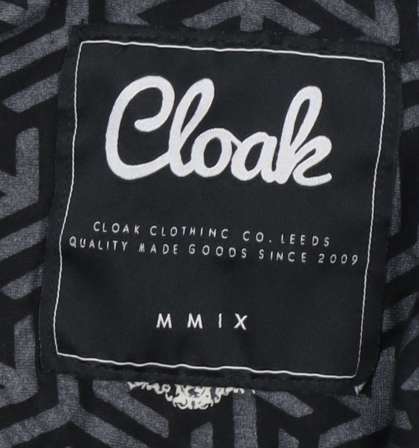 Cloak Men's Black Check Jacket - M, Casual, Zip
