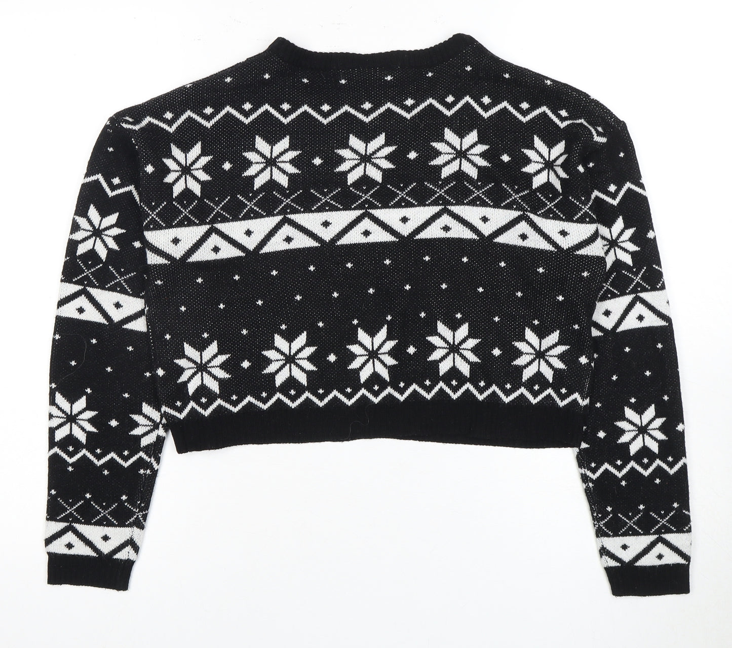 Brave Soul Women's Black Fair Isle Pullover Jumper S