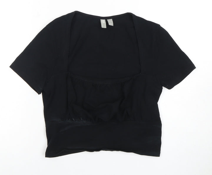 ASOS Design Women's Black Cropped T-Shirt Size 12