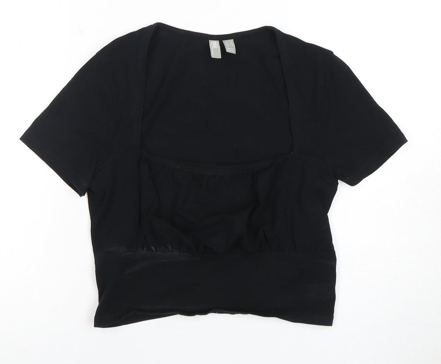 ASOS Design Women's Black Cropped T-Shirt Size 12