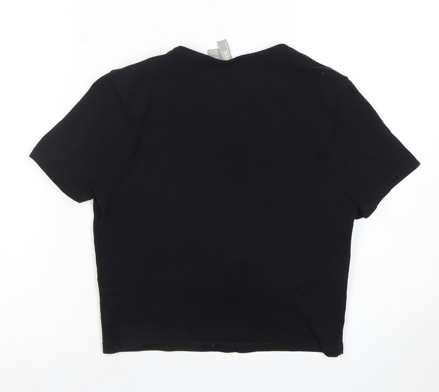 ASOS Design Women's Black Cropped T-Shirt Size 12