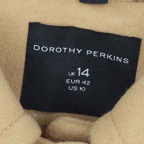 Dorothy Perkins Women Beige Mid-Length Overcoat Size 14