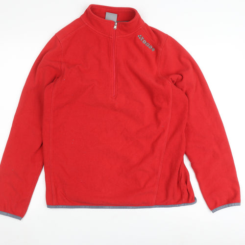 TOG24 Women's Red Fleece Henley Sweatshirt M
