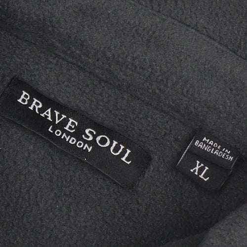 Brave Soul Men's Black XL Fleece Jacket