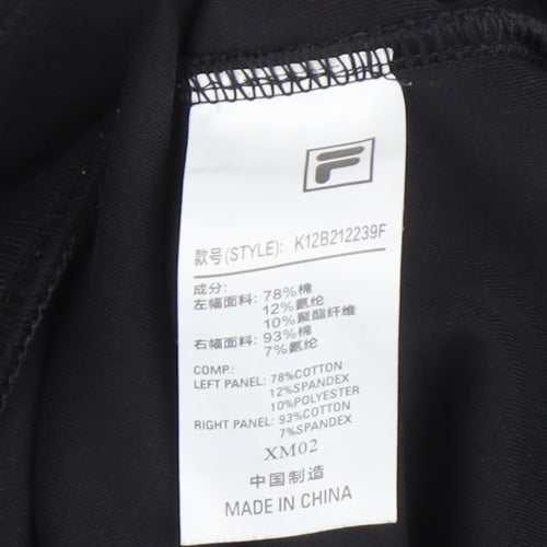 Fila Boys Black Pullover Hoodie, 12 Years, Graphic Print