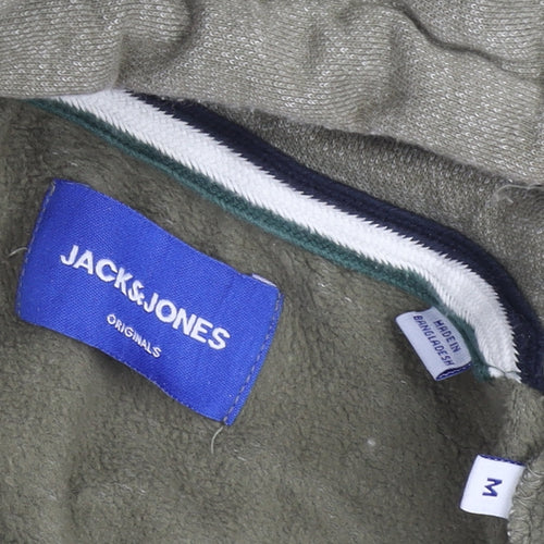 Jack & Jones Men's Green Hoodie M Pullover Fleece