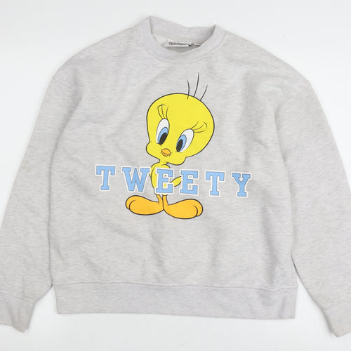 Looney Tunes Unisex Grey XS Pullover Cartoon Sweatshirt