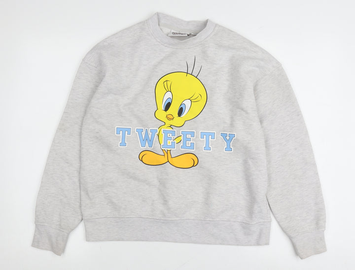 Looney Tunes Unisex Grey XS Pullover Cartoon Sweatshirt