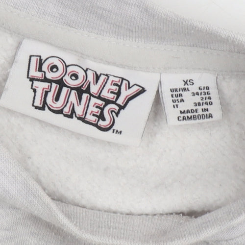 Looney Tunes Unisex Grey XS Pullover Cartoon Sweatshirt