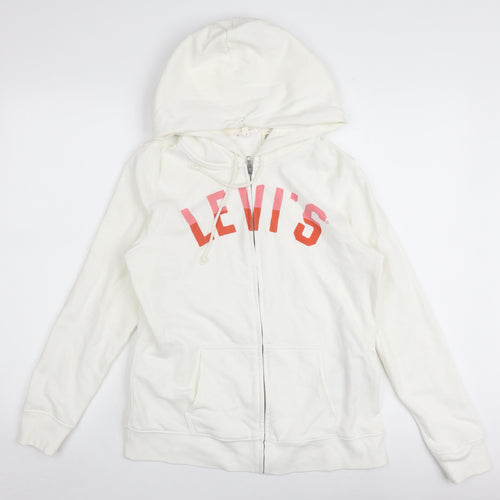 Levi's Women's Ivory Full Zip Hoodie - Size M Casual Wear