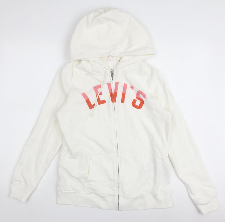Levi's Women's Ivory Full Zip Hoodie - Size M Casual Wear