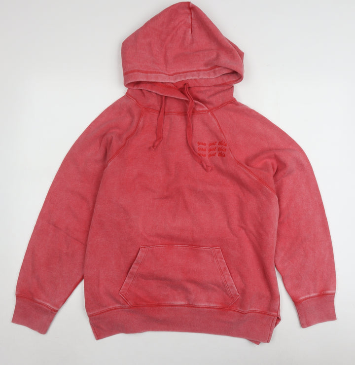 Pink Women’s XS Pullover Hoodie - Casual Cotton Blend