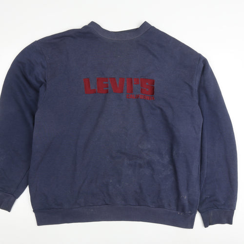 Levi's Men's Blue XL Pullover Logo Sweatshirt