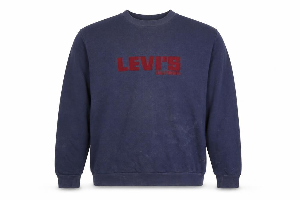 Front view of Levi's Men's Blue XL Pullover Logo Sweatshirt
