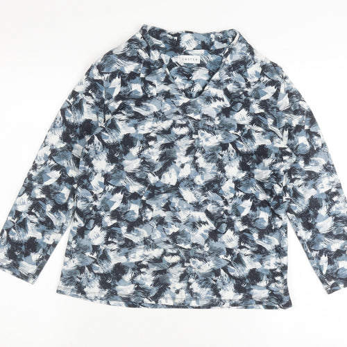 Eastex Women's Blue Long Sleeve Abstract Top Size 10