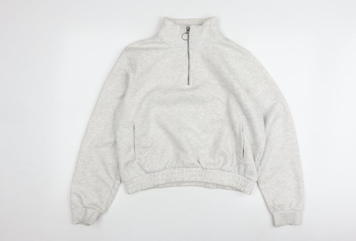 Slazenger Women's Ivory 1/4 Zip Sweatshirt - Size 14