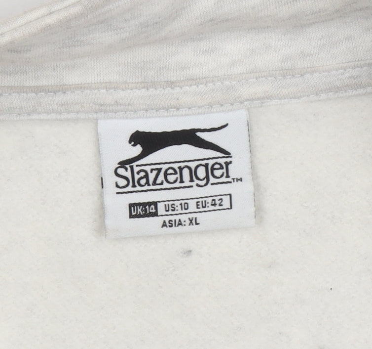 Slazenger Women's Ivory 1/4 Zip Sweatshirt - Size 14