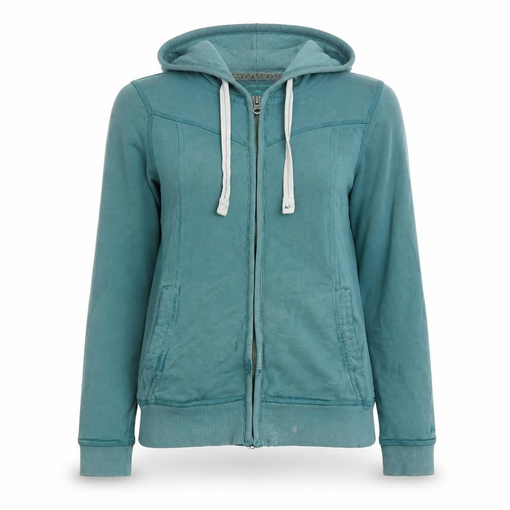 Front view of Mandala Women's Blue Full Zip Hoodie, size 8