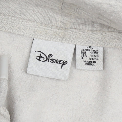 Disney Unisex Adults Grey 2XL Mickey Mouse Pullover Hoodie
