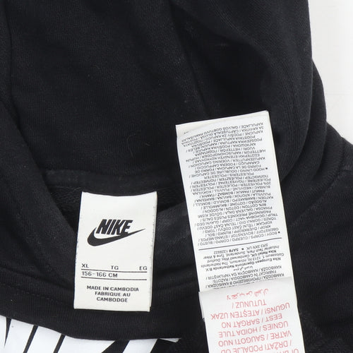 Nike Unisex Kids Black XL Pullover Hoodie - Logo Style