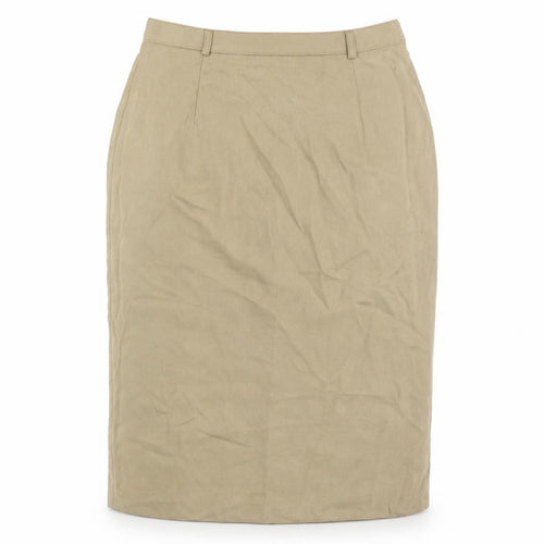 Canda Beige Midi Pencil Skirt 14 Unisex Elastic Waist