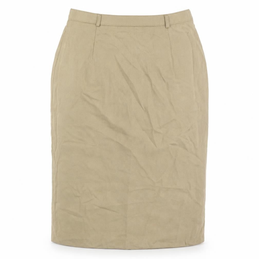 Canda Beige Midi Pencil Skirt 14 Unisex Elastic Waist