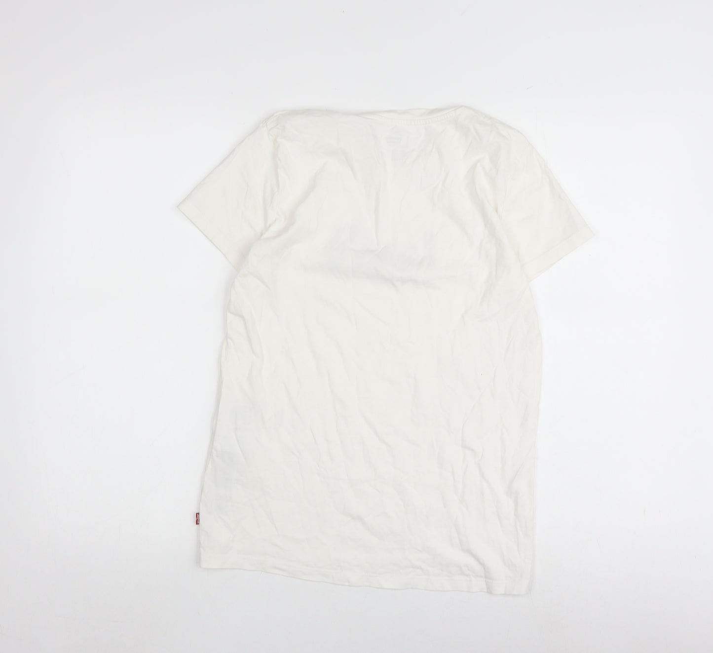 Levi's Women's White T-Shirt Size S Floral Logo