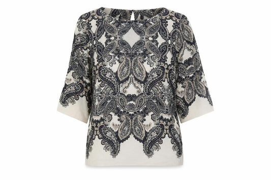 Front view of Wallis Petite Paisley Top, Multicoloured, size 12
