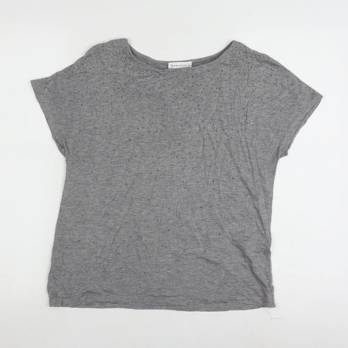 Warehouse Women’s Grey Studded T-Shirt, Size 8