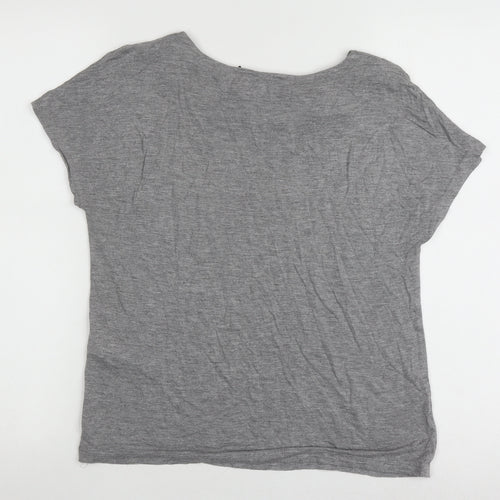 Warehouse Women’s Grey Studded T-Shirt, Size 8