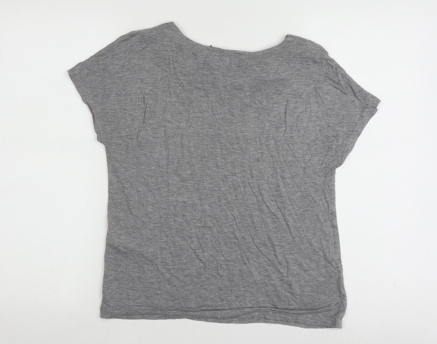 Warehouse Women’s Grey Studded T-Shirt, Size 8