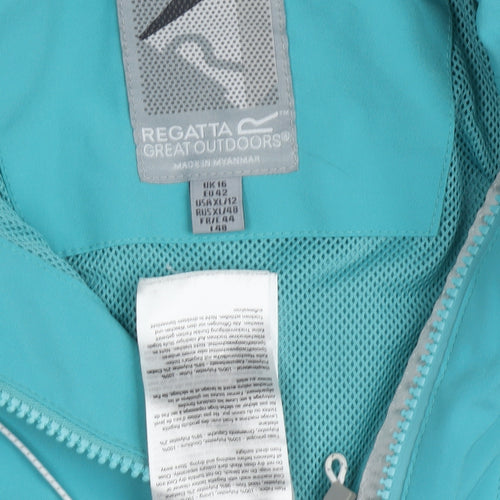 Regatta Women's Blue Rain Coat, Size 16, Waterproof Jacket