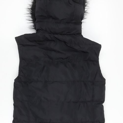 Jack Wills Women's Black Puffer Waistcoat, Size 8