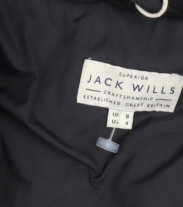 Jack Wills Women's Black Puffer Waistcoat, Size 8