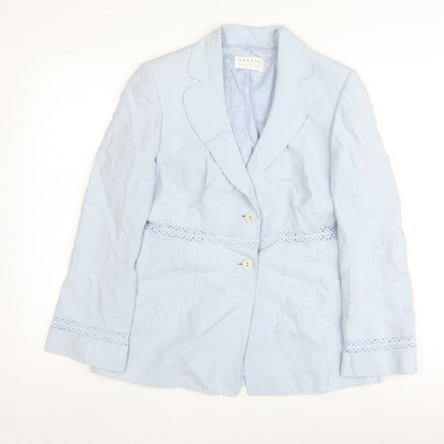 Precis Petite Blue Women's Blazer Size 12 Lace Detail