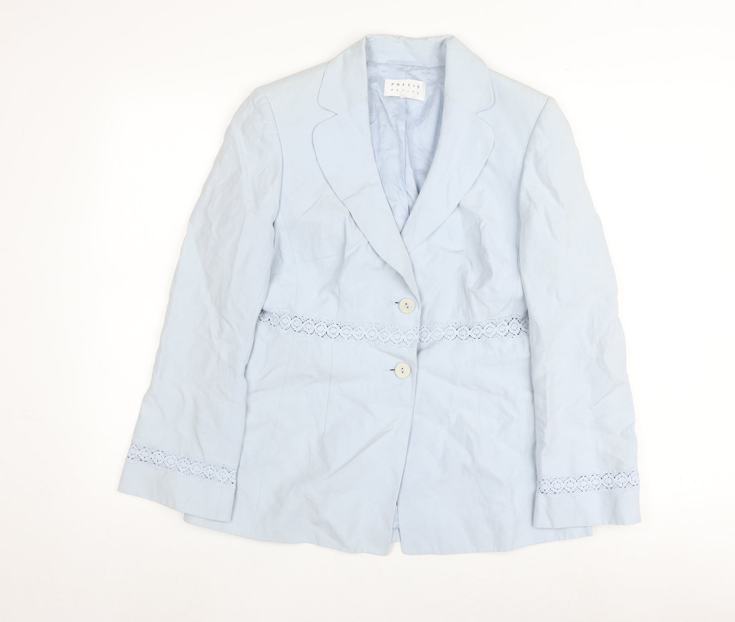 Precis Petite Blue Women's Blazer Size 12 Lace Detail