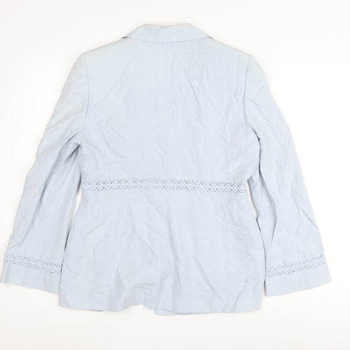 Precis Petite Blue Women's Blazer Size 12 Lace Detail