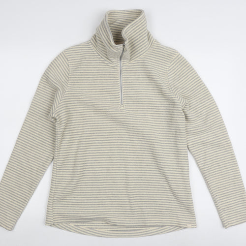 Regatta Women's Beige Striped 1/4 Zip Sweatshirt Size 12
