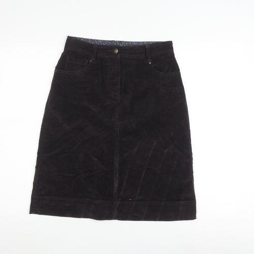Mandarin Women's Black Corduroy Pencil Skirt with Pockets - Size 8