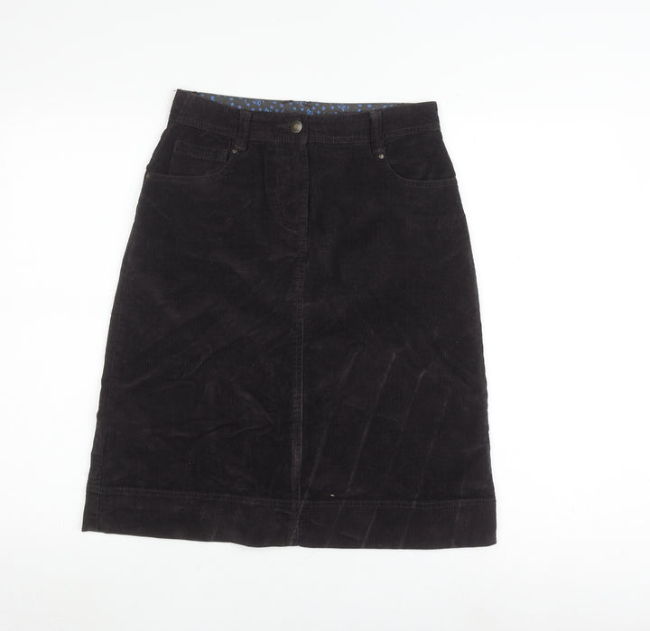 Mandarin Women's Black Corduroy Pencil Skirt with Pockets - Size 8