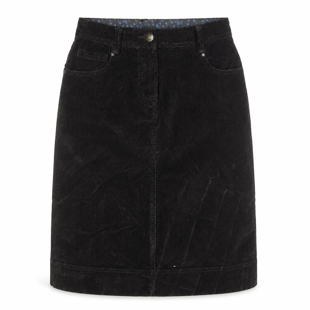 Mandarin Women's Black Corduroy Pencil Skirt with Pockets - Size 8