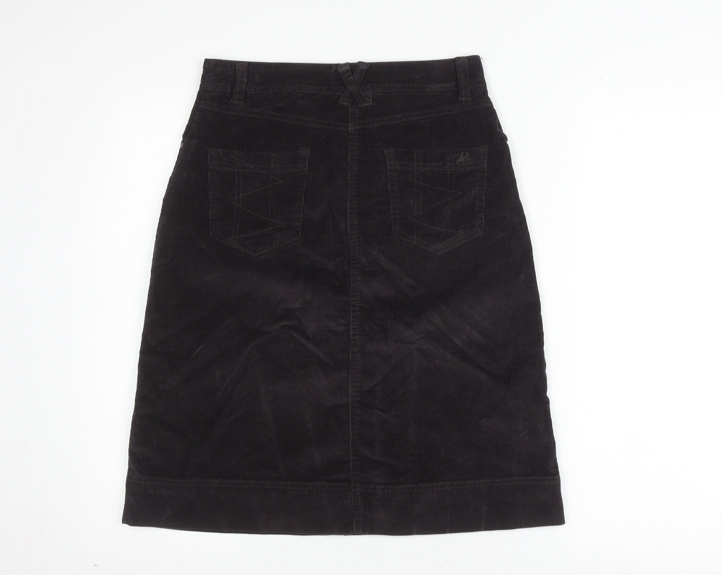 Mandarin Women's Black Corduroy Pencil Skirt with Pockets - Size 8