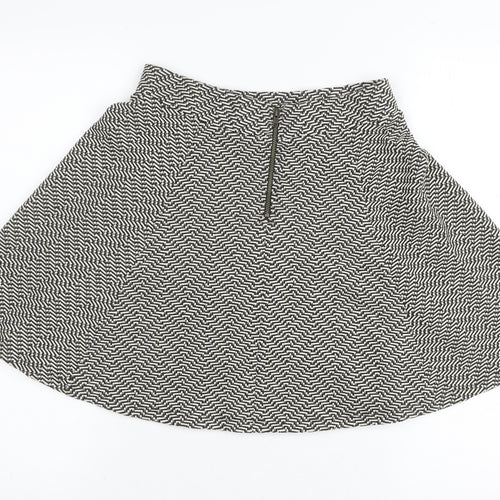 Superdry Women's Black A-Line Skirt, UK 10, Geometric