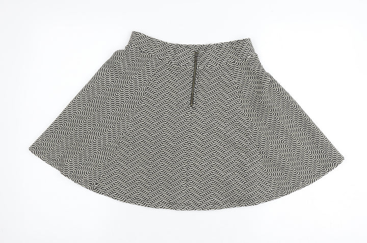 Superdry Women's Black A-Line Skirt, UK 10, Geometric