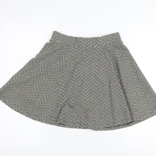Superdry Women's Black A-Line Skirt, UK 10, Geometric